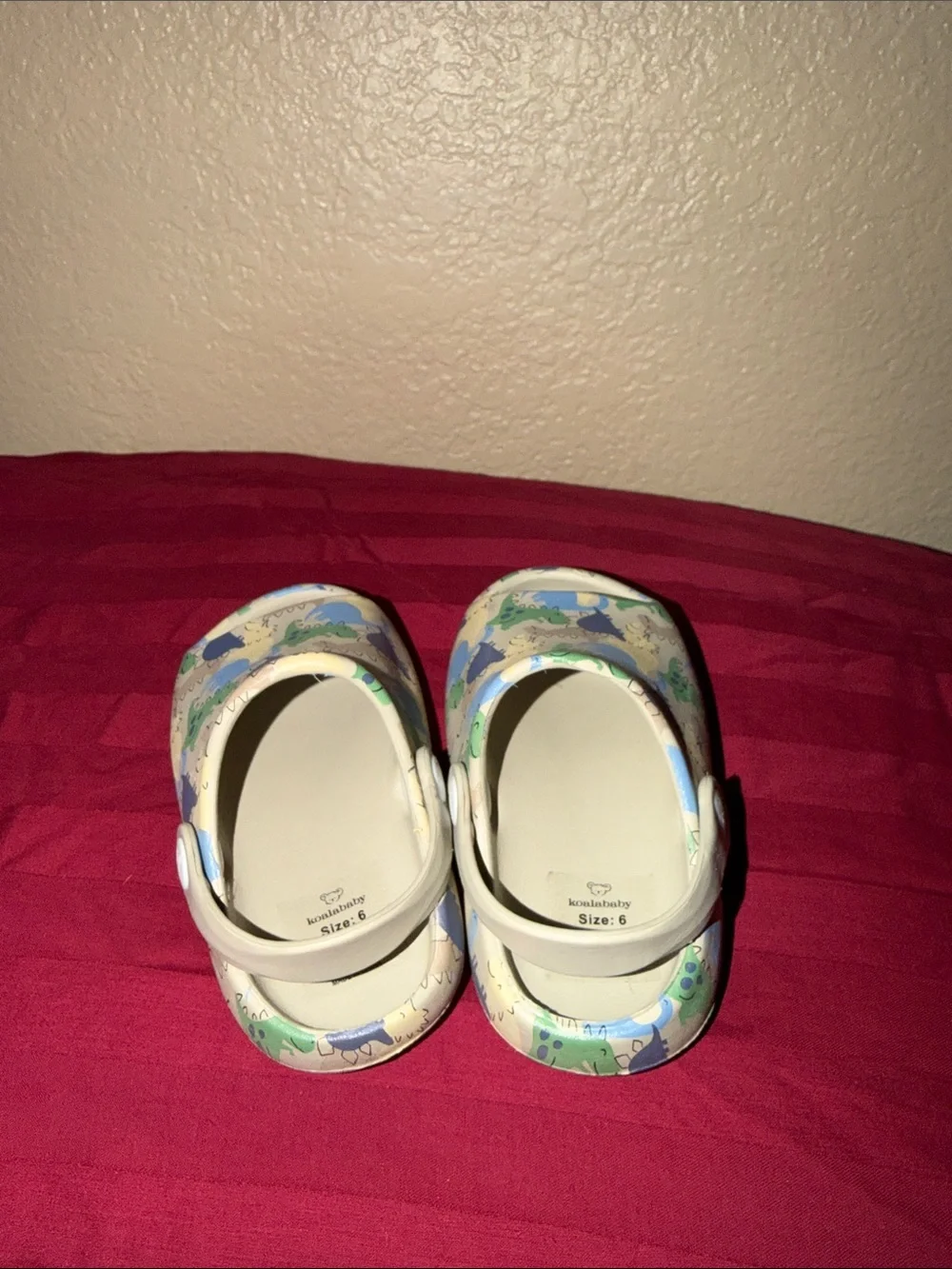 Toddler Dinosaur Print Slip-On Sandals - Green/Blue Multi